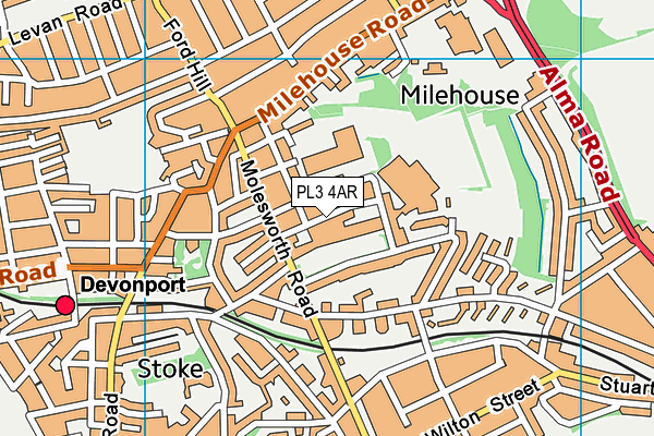 PL3 4AR map - OS VectorMap District (Ordnance Survey)