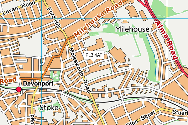 PL3 4AT map - OS VectorMap District (Ordnance Survey)