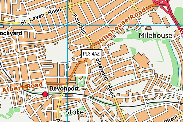 PL3 4AZ map - OS VectorMap District (Ordnance Survey)