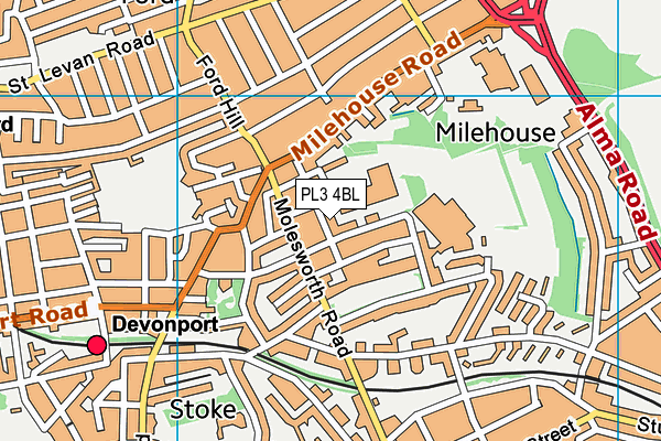 PL3 4BL map - OS VectorMap District (Ordnance Survey)