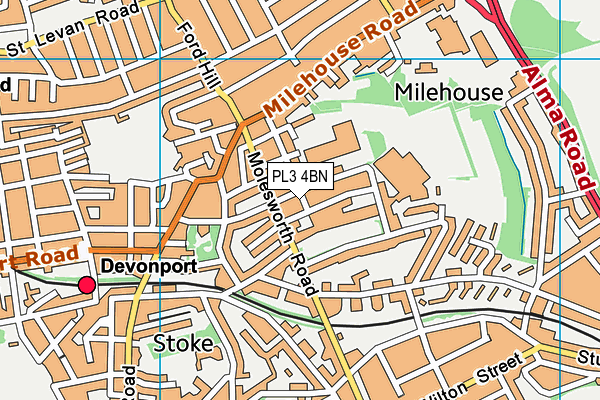 PL3 4BN map - OS VectorMap District (Ordnance Survey)