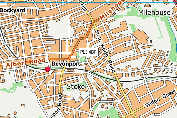 PL3 4BP map - OS VectorMap District (Ordnance Survey)