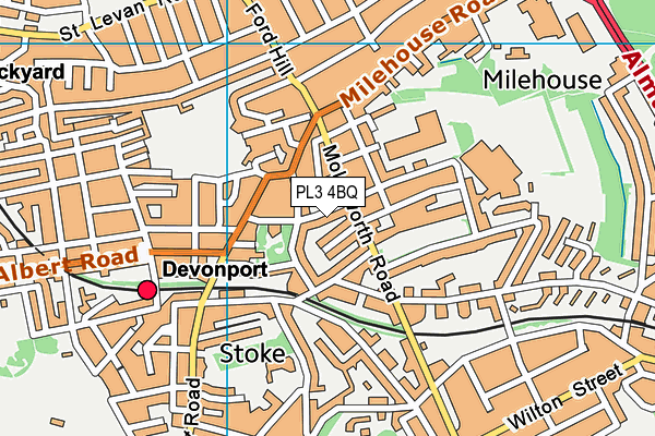 PL3 4BQ map - OS VectorMap District (Ordnance Survey)