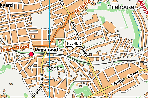 PL3 4BR map - OS VectorMap District (Ordnance Survey)