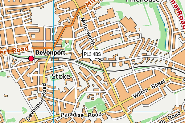 PL3 4BS map - OS VectorMap District (Ordnance Survey)