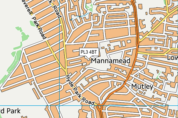 PL3 4BT map - OS VectorMap District (Ordnance Survey)