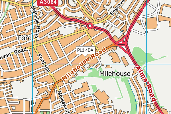 PL3 4DA map - OS VectorMap District (Ordnance Survey)