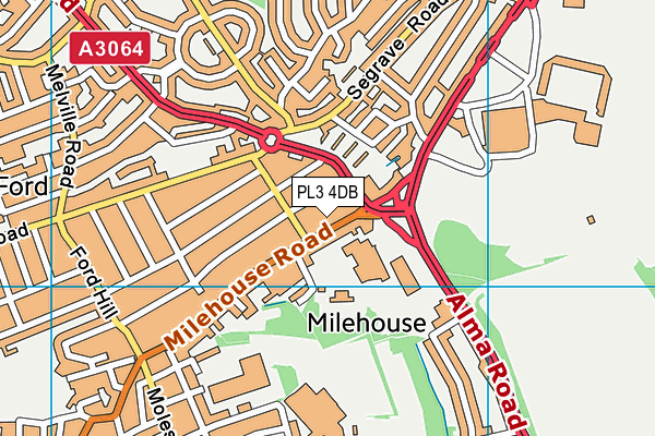 PL3 4DB map - OS VectorMap District (Ordnance Survey)