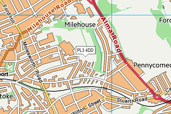 PL3 4DD map - OS VectorMap District (Ordnance Survey)