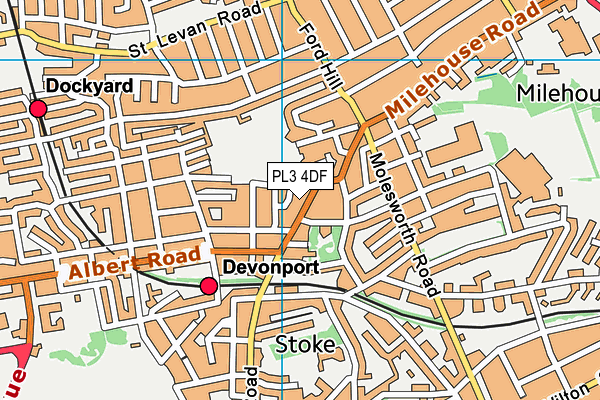 PL3 4DF map - OS VectorMap District (Ordnance Survey)