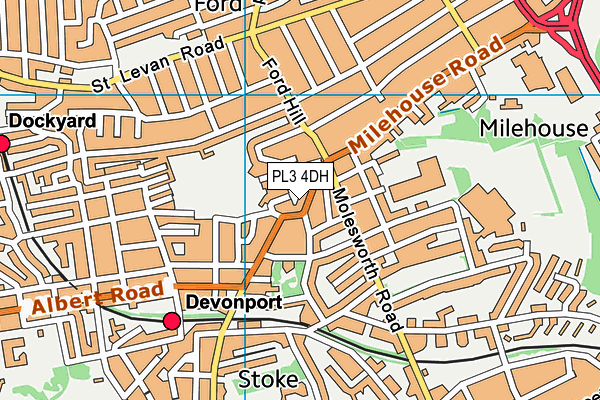 PL3 4DH map - OS VectorMap District (Ordnance Survey)