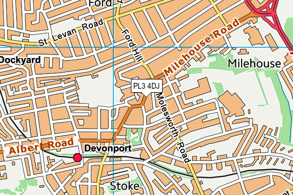 PL3 4DJ map - OS VectorMap District (Ordnance Survey)