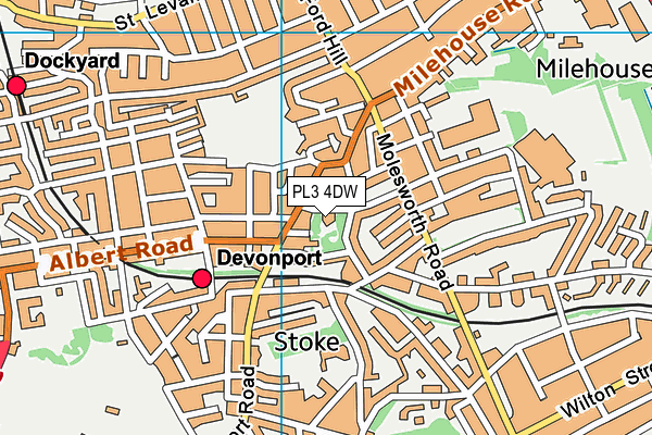 PL3 4DW map - OS VectorMap District (Ordnance Survey)