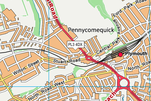 PL3 4DX map - OS VectorMap District (Ordnance Survey)