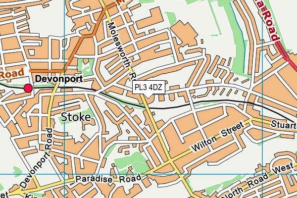 PL3 4DZ map - OS VectorMap District (Ordnance Survey)