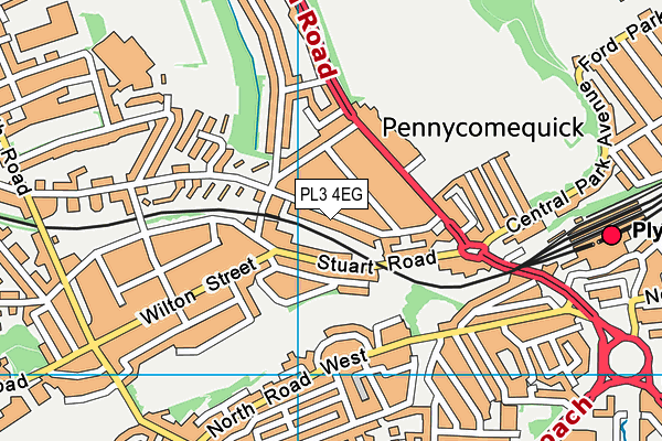 PL3 4EG map - OS VectorMap District (Ordnance Survey)