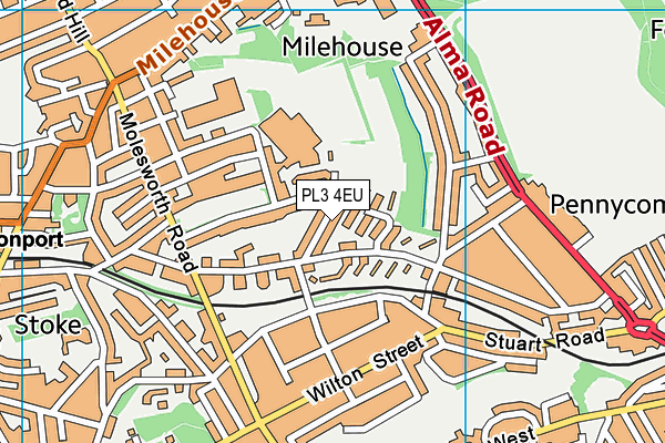 PL3 4EU map - OS VectorMap District (Ordnance Survey)