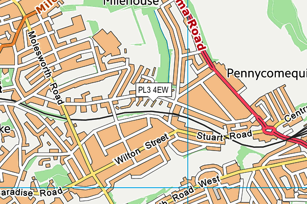PL3 4EW map - OS VectorMap District (Ordnance Survey)