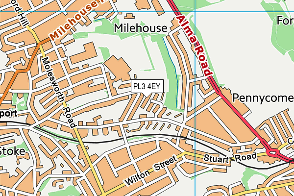 PL3 4EY map - OS VectorMap District (Ordnance Survey)