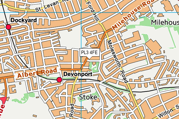 PL3 4FE map - OS VectorMap District (Ordnance Survey)