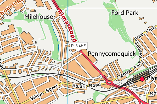 PL3 4HF map - OS VectorMap District (Ordnance Survey)