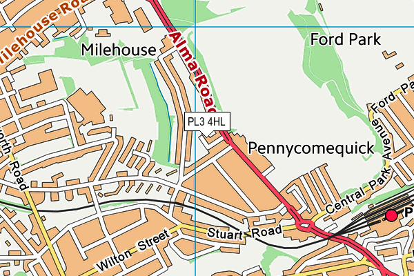 PL3 4HL map - OS VectorMap District (Ordnance Survey)