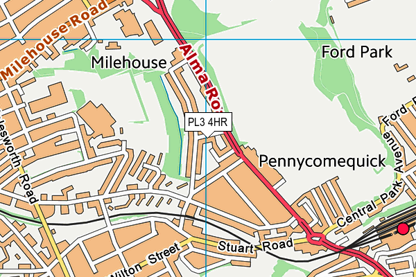 PL3 4HR map - OS VectorMap District (Ordnance Survey)