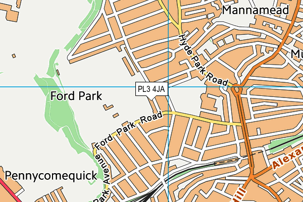 PL3 4JA map - OS VectorMap District (Ordnance Survey)