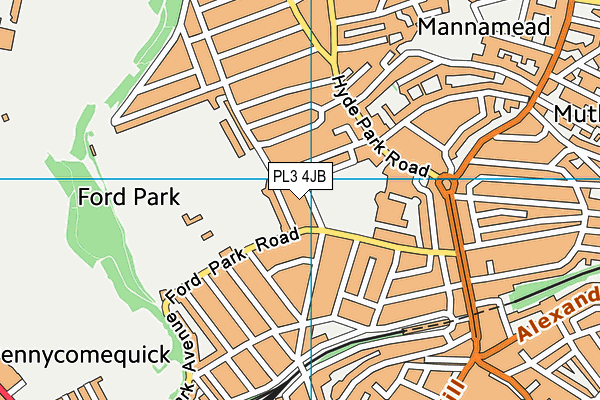 PL3 4JB map - OS VectorMap District (Ordnance Survey)