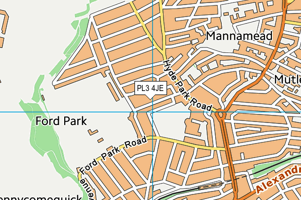 PL3 4JE map - OS VectorMap District (Ordnance Survey)