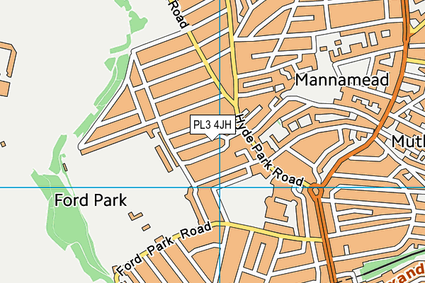 PL3 4JH map - OS VectorMap District (Ordnance Survey)