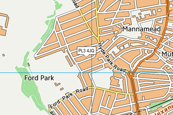 PL3 4JQ map - OS VectorMap District (Ordnance Survey)
