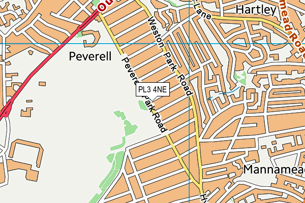 PL3 4NE map - OS VectorMap District (Ordnance Survey)