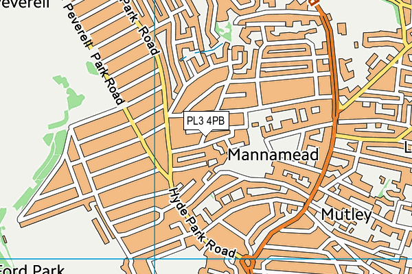 PL3 4PB map - OS VectorMap District (Ordnance Survey)