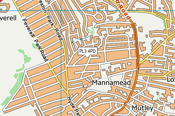 PL3 4PD map - OS VectorMap District (Ordnance Survey)