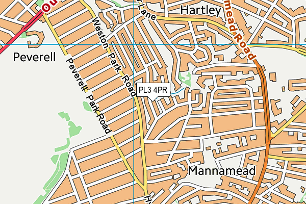 PL3 4PR map - OS VectorMap District (Ordnance Survey)
