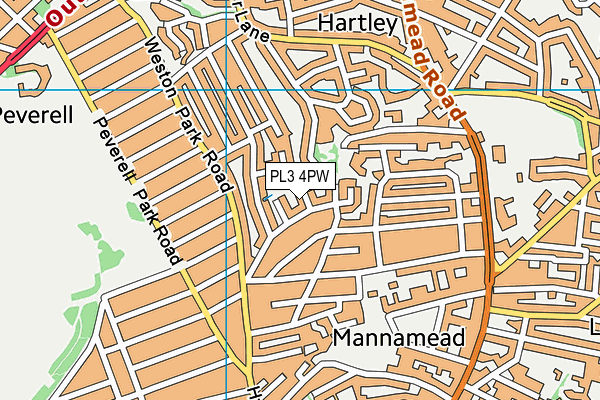 PL3 4PW map - OS VectorMap District (Ordnance Survey)