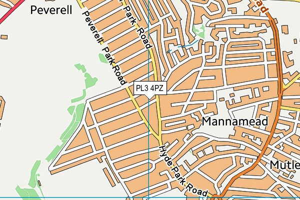 PL3 4PZ map - OS VectorMap District (Ordnance Survey)