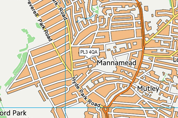 PL3 4QA map - OS VectorMap District (Ordnance Survey)