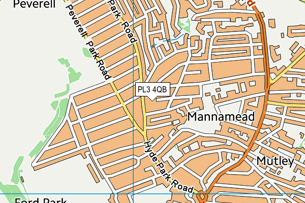 PL3 4QB map - OS VectorMap District (Ordnance Survey)