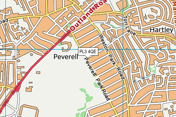 PL3 4QE map - OS VectorMap District (Ordnance Survey)