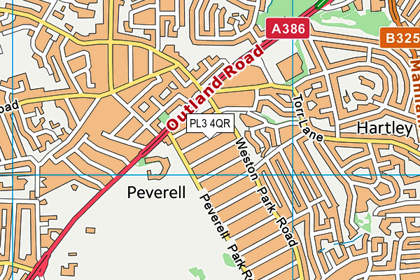 PL3 4QR map - OS VectorMap District (Ordnance Survey)