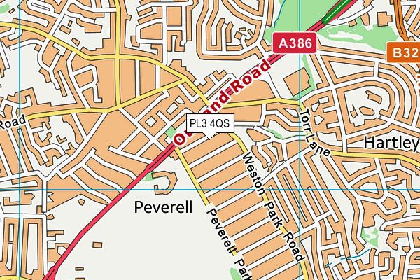 PL3 4QS map - OS VectorMap District (Ordnance Survey)