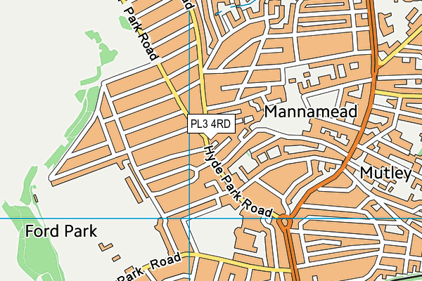 PL3 4RD map - OS VectorMap District (Ordnance Survey)