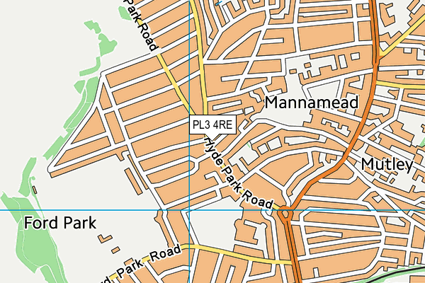 PL3 4RE map - OS VectorMap District (Ordnance Survey)