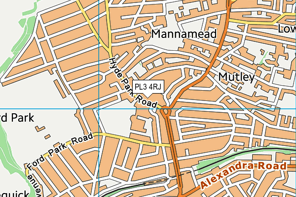 PL3 4RJ map - OS VectorMap District (Ordnance Survey)