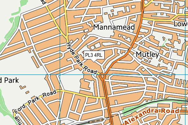 PL3 4RL map - OS VectorMap District (Ordnance Survey)