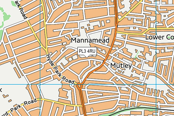 PL3 4RU map - OS VectorMap District (Ordnance Survey)