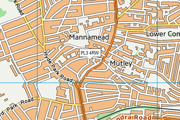 PL3 4RW map - OS VectorMap District (Ordnance Survey)