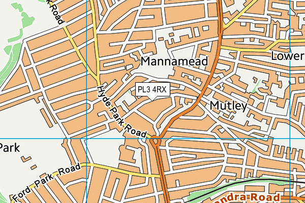 PL3 4RX map - OS VectorMap District (Ordnance Survey)